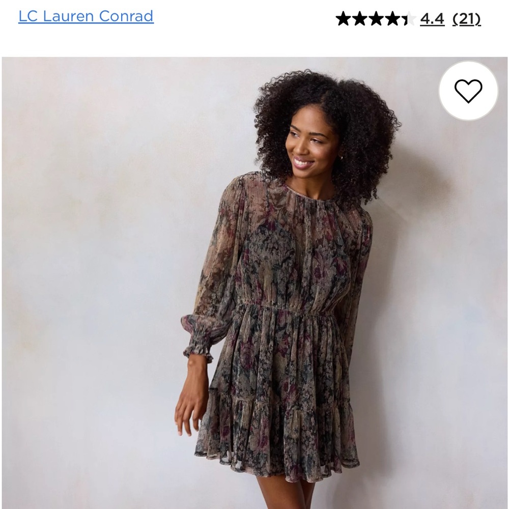 LC Lauren Conrad Pleat Neck Mini Party Dress